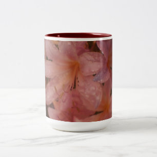 Pink Floral Two-Tone Coffee Mug