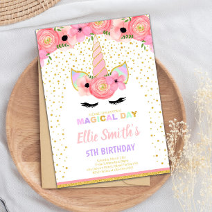Pink Floral Unicorn Cards