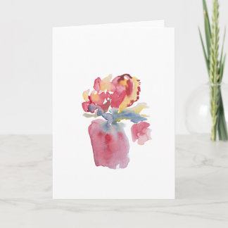 Pink Floral Vase Card