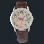 Pink Floral Victorian Woman Regency Watch<br><div class="desc">A rich elegant Victorian era theme featuring a gorgeous painting by J. Barrick (1908) and decoupage collage flowers, butterfly, William Morris background and swirls.</div>