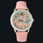 Pink Floral Victorian Woman Regency Watch<br><div class="desc">A rich elegant Victorian era theme featuring a gorgeous painting by J. Barrick (1908) and decoupage collage flowers, butterfly, William Morris background and swirls.</div>