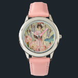 Pink Floral Victorian Woman Regency Watch<br><div class="desc">A rich elegant Victorian era theme featuring a gorgeous painting by J. Barrick (1908) and decoupage collage flowers,  butterfly,  William Morris background and swirls.</div>