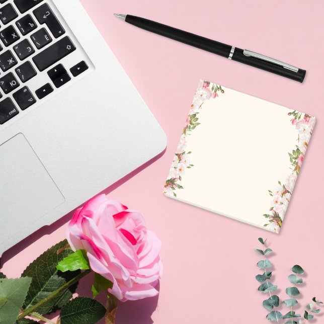 Pink Floral Vine Post-it Notes (Creator Uploaded)