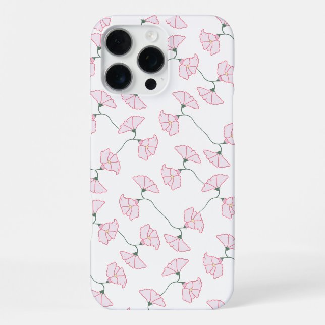Pink Floral Vines Flowers Iphone Case (Back)