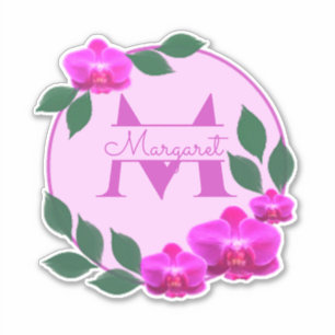 Pink floral vintage personalised name initial