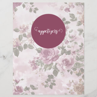 Pink Floral Vintage Recipe Binder Divider