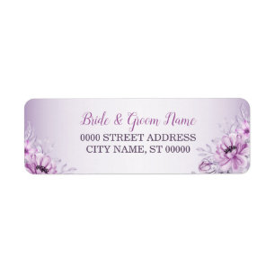 Pink Floral Violet Watercolor Return Address Return Address Label