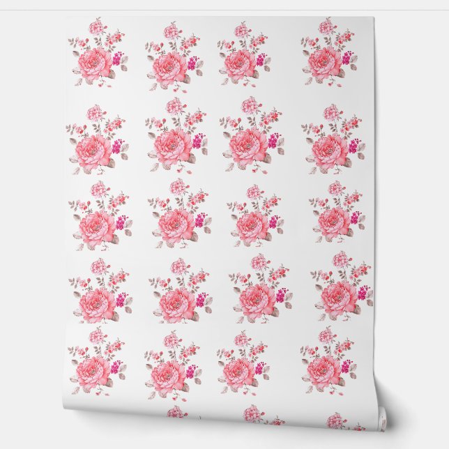 Pink Floral wallpaper (Unrolling)