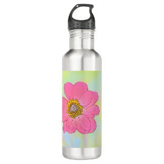 Pink Floral Water Bottle
