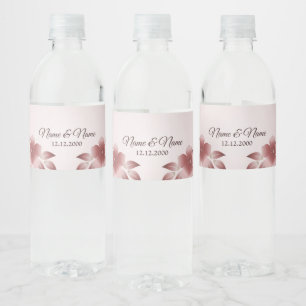 Pink Floral Water Bottle Label
