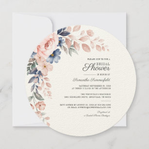 Pink Floral Watercolor Bloom Bridal Shower Invitation