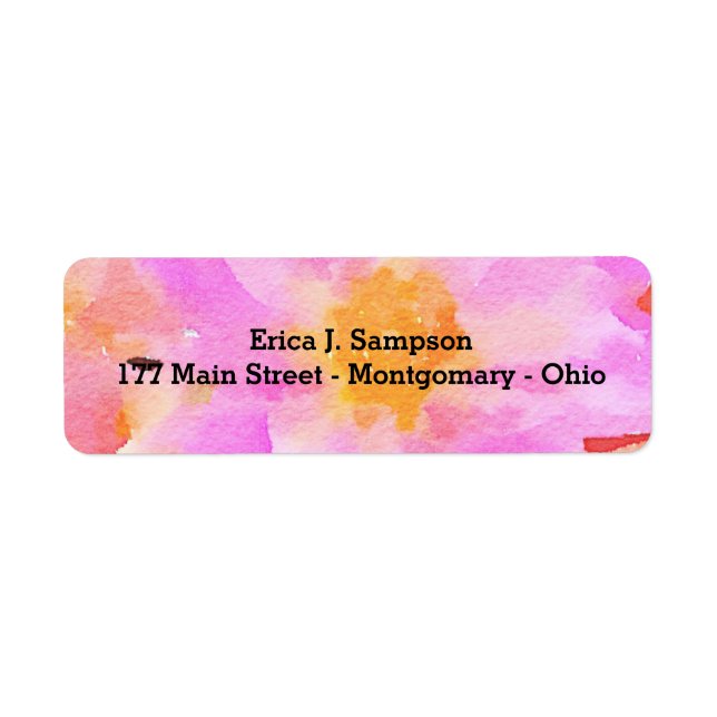 Pink Floral Watercolor Labels (Front)