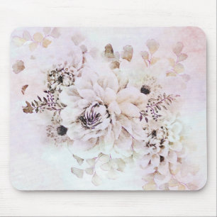 Pink Floral Watercolor Mouse Pad