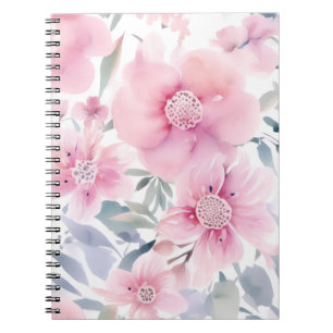 Pink Floral Watercolor Notebook