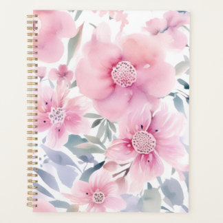 Pink Floral Watercolor  Planner