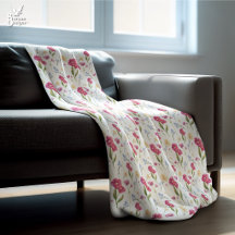 Pink Floral Watercolor Wildflower