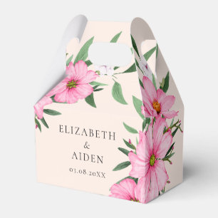 Pink Floral Wedding Blush Favour Box