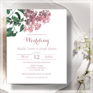 Pink Floral Wedding Budget Invitation