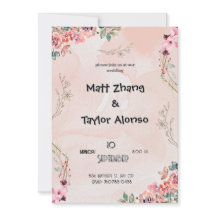 Pink Floral Wedding Invitation