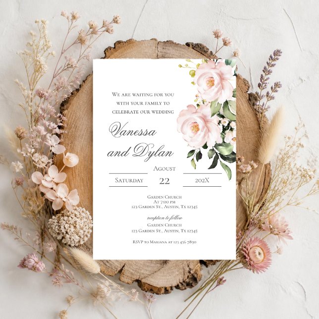 Pink Floral Wedding invitation (Creator Uploaded)