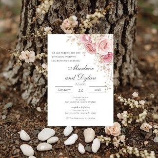 Pink Floral Wedding invitation