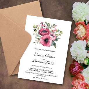 Pink Floral Wedding Invitation
