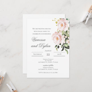 Pink Floral Wedding invitation