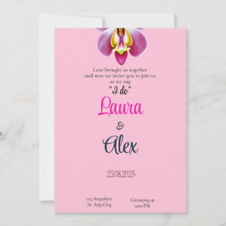 Pink Floral Wedding Invitation