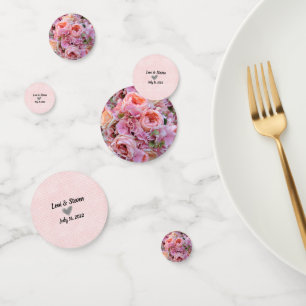 Pink Floral Wedding or Shower Table Confetti