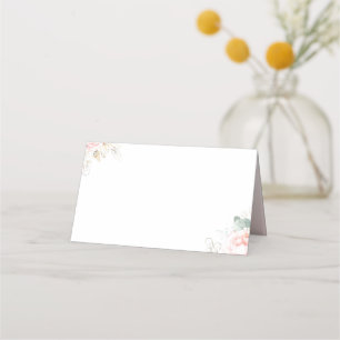 Pink Floral Wedding Place Card