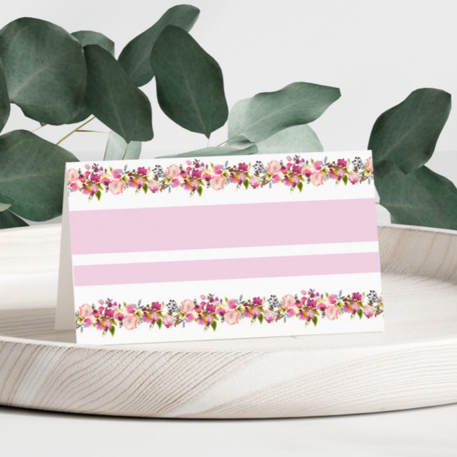 Pink Floral Wedding Place card (Creator Uploaded)