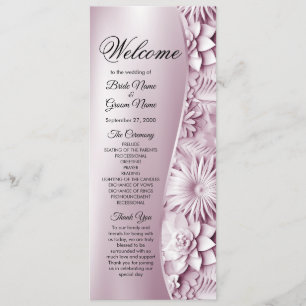 Pink Floral Wedding program