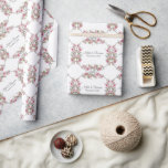 Pink Floral Wedding Script Name Elegant Pretty Wrapping Paper<br><div class="desc">Customise this wrapping paper with your names.  Add the date.  Perfect. Customise for your own celebration. Appropriate for wedding gifts,  bridal shower,  engagement party.   I love this.</div>