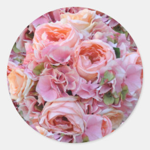 Pink Floral Wedding Stickers