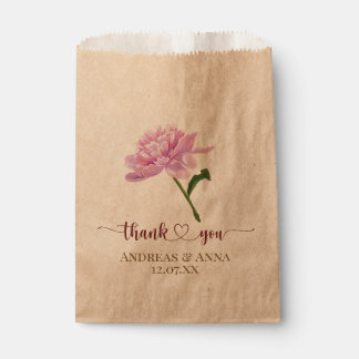  Pink Floral Wedding Thank You Favour Bag