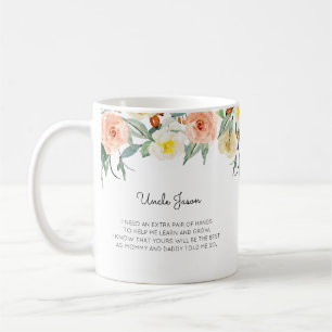 Pink Floral Will You Be My Godfather Proposal Coffee Mug