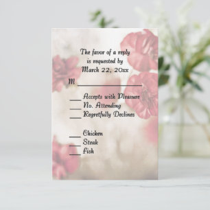Pink Floral with Entree RSVP Card