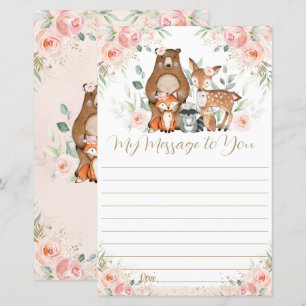 Pink Floral Woodland 1st Birthday Capsule Message 