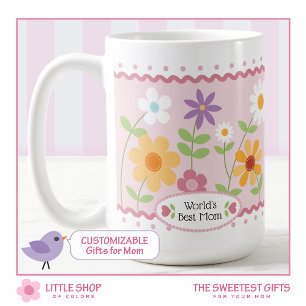 Pink Floral Worlds Best Mum Mothers Day Coffee Mug