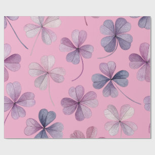 “Pink Floral Wrapping Paper – Purple Clover Gift W