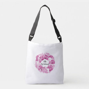 Pink Floral Wreath Bridesmaid Tote Bag