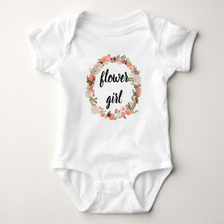 Pink Floral Wreath Flower Girl Clothing Baby Bodysuit