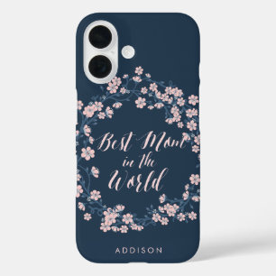 Pink Floral Wreath iPhone Case For Best Mum