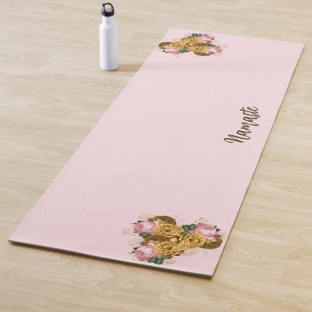Pink Floral Yoga Mat (In Situ)