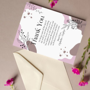 pink florals 50th wedding Thank You Invitation