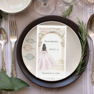 Pink florals arch dress Sweet 16 Napkin