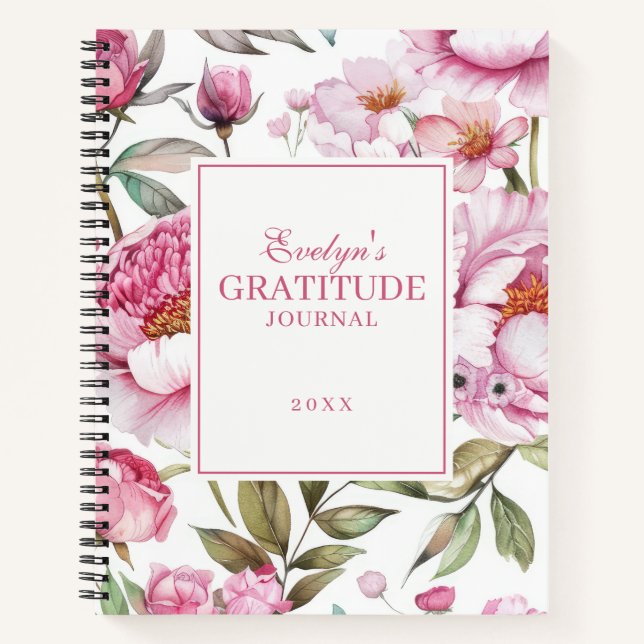 Pink Florals Gratitude Journal (Front)