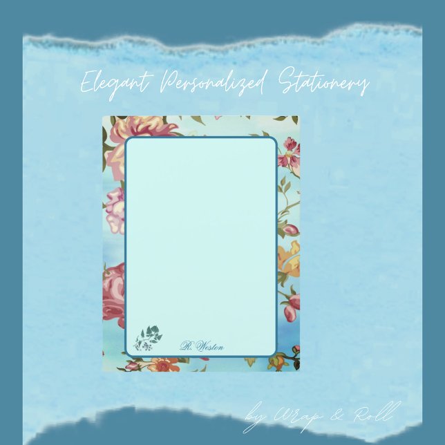 Pink Florals on Blue Personalised (Creator Uploaded)