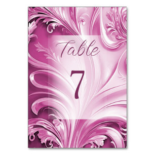 Pink Flourish Table Number