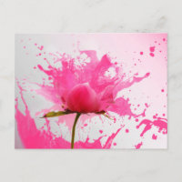 Pink Flower Abstract Paint Splatter